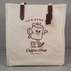 NWT Coach Coffee Shop Tote Canvas Merch Cafe Exclusive Lil Miss Jo